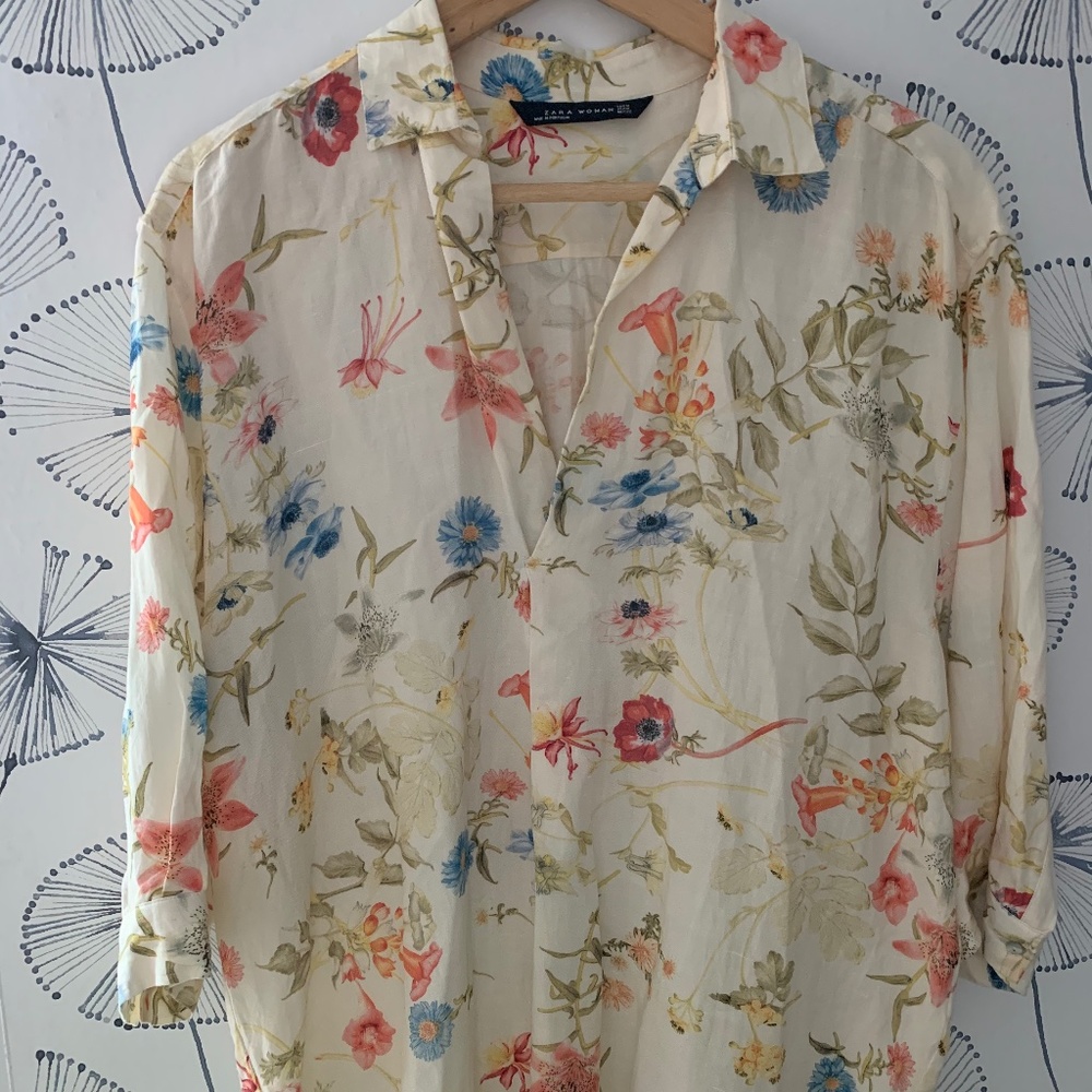 Pretty Floral Shirt- Zara